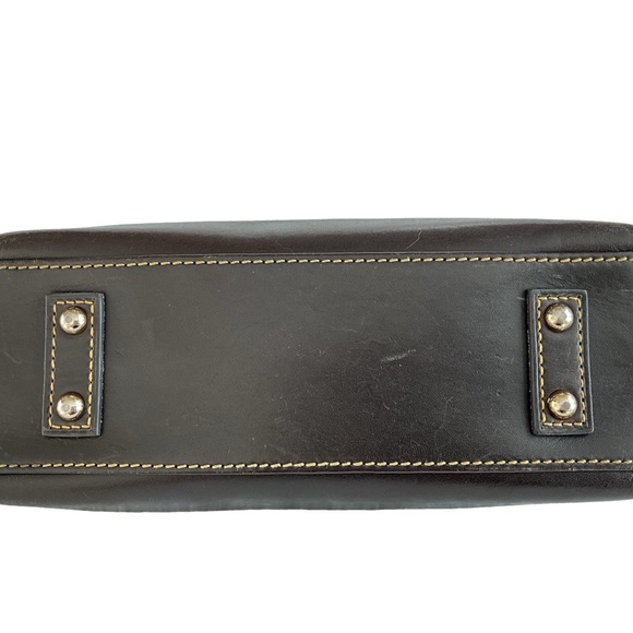 Vintage Dooney Brown Croco Dome Leather Satchel - Picture 3 of 8